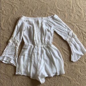LUSH White/cream off the shoulder romper
